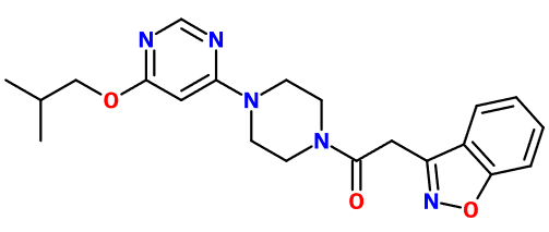 (image for) MC007517 2-(Benzo[d]isoxazol-3-yl)-1-(4-(6-isobutoxypyrimidin-4-yl)piperazin-1-yl)ethanone
